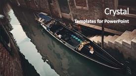  Presentation with venice - Cool new presentation design with gondola closeup view in water backdrop and a  colored foreground