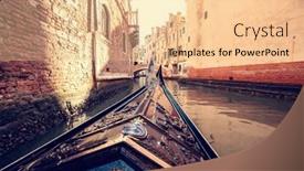  Presentation with canal - Presentation theme enhanced with gondola-cruise-on-canal background and a lemonade colored foreground