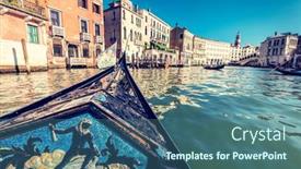  Presentation with canal - Presentation theme enhanced with gondola-cruise-on-grand-canal background and a ocean colored foreground