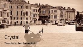  Presentation with canal panama - Cool new presentation design with gondola in canal in venice backdrop and a  colored foreground