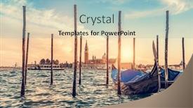  Presentation with venice - Slides featuring gondola-jetty-in-venice-italy background and a light blue colored foreground