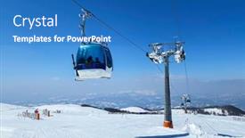  Presentation with lift - PPT theme featuring gondola-lift-at-ski-resort background and a teal colored foreground