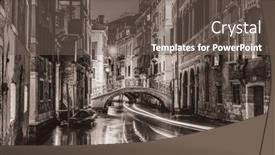  Presentation with venice - Presentation theme with gondola-night-ride-in-venice background and a tawny brown colored foreground