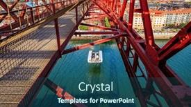  Presentation with suspension bridge - Slide deck with gondola-of-biscay-suspension-bridge background and a ocean colored foreground