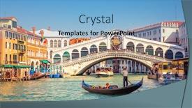  Presentation with venice - Audience pleasing slide deck consisting of gondola-on-grand-canal-near backdrop and a light blue colored foreground
