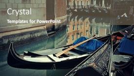  Presentation with water park - Colorful theme enhanced with gondola-park-in-water backdrop and a violet colored foreground