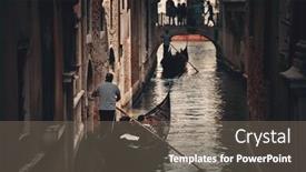  Presentation with historical buildings - Slides featuring gondola-ride-in-canal background and a gray colored foreground