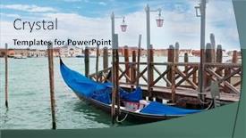  Presentation with rowing - PPT theme having gondola-traditional-venetian-rowing-boat background and a light blue colored foreground