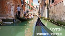  Presentation with canals - Theme having gondola trip on small venice background and a seafoam green colored foreground