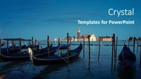  Presentation with venice - Cool new presentation design with gondolal-at-night-and-san backdrop and a ocean colored foreground