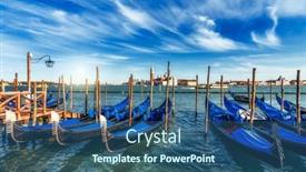  Presentation with venice - Presentation enhanced with gondolas-by-saint-mark-square background and a ocean colored foreground