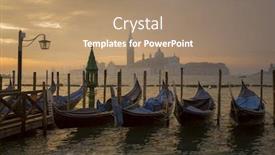  Presentation with saint - Beautiful presentation theme featuring gondolas by saint mark square during sunrise with san giorgio di maggiore church in the background in venice italy backdrop and a coral colored foreground