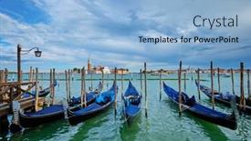 Presentation with lagoon - PPT theme featuring gondolas-in-lagoon-of-venice background and a light blue colored foreground