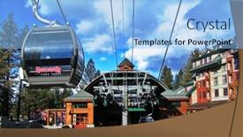  Presentation with tahoe - Colorful PPT theme enhanced with gondolas-in-lake-tahoe-california backdrop and a light blue colored foreground