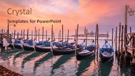  Presentation with dawn - PPT theme enhanced with gondolas-in-venice-italy background and a coral colored foreground