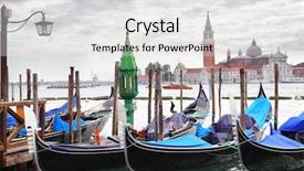  Presentation with saint - Cool new slide deck with gondolas near saint mark square and san giorgio di maggiore church in the background - venice italy backdrop and a white colored foreground