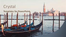  Presentation with canal - Presentation design enhanced with gondolas-on-grand-canal background and a lemonade colored foreground