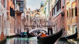  Presentation with rowing - PPT theme featuring gondolier-rowing-gondola-on-scenic background and a coral colored foreground