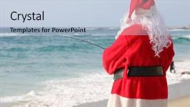  Presentation with gone fishing - Amazing slide deck having gone - christmas santa claus fishing backdrop and a light blue colored foreground