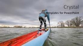  Presentation with racing - Presentation design enhanced with gone-paddling-low-angle-view background and a light gray colored foreground