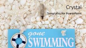  Presentation with starfish - Slides having gone swimming sign with starfish background and a lemonade colored foreground