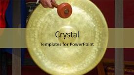  Presentation with nepal - Amazing PPT layouts having gongs - gong in a buddhist monastery backdrop and a yellow colored foreground