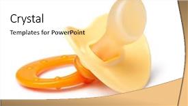  Presentation with good - Beautiful slides featuring babies good - baby's pacifier isolated on white backdrop and a white colored foreground