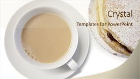  Presentation with afternoon tea - Presentation theme featuring good afternoon - high angle view of tea background and a lemonade colored foreground