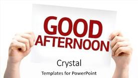  Presentation with good - Colorful theme enhanced with good afternoon card isolated backdrop and a white colored foreground