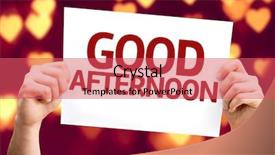  Presentation with good - Audience pleasing theme consisting of good afternoon card with heart backdrop and a red colored foreground