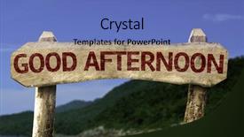  Presentation with good - Beautiful PPT theme featuring good afternoon sign backdrop and a teal colored foreground