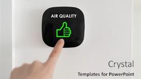 Presentation with air purifier - PPT theme enhanced with good-air-quality-indoor-smart background and a light gray colored foreground