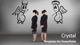  Presentation with evil - Presentation theme enhanced with good and evil graphics background and a gray colored foreground