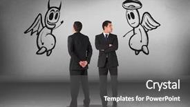  Presentation with evil - PPT layouts consisting of good and evil graphics background and a gray colored foreground