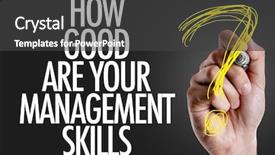  Presentation with writing skills - Beautiful slide set featuring good are your management skills backdrop and a dark gray colored foreground