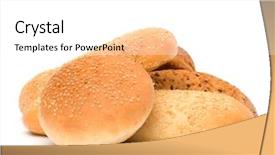  Presentation with bread - Audience pleasing slide deck consisting of good backgrounds - bread loafs and buns variety backdrop and a white colored foreground