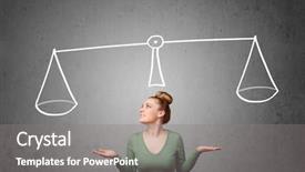  Presentation with decision - Slides featuring good bad - pretty young lady taking background and a gray colored foreground