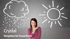  Presentation with rain - Beautiful PPT layouts featuring good bad - pretty young woman standing backdrop and a gray colored foreground