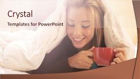  Presentation with lipton tea - Slides consisting of good book and hot tea background and a lemonade colored foreground