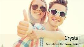  Presentation with teen girls - Slide deck enhanced with good boys girls - summer holidays vacation love gesture background and a lemonade colored foreground