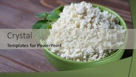  Presentation with mint - Presentation theme featuring good-breakfast-cottage-cheese background and a light gray colored foreground