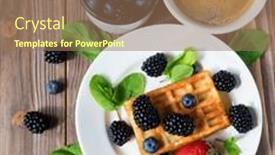  Presentation with cup coffee - Slide deck consisting of good-breakfast-for-new-day background and a coral colored foreground