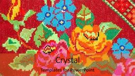  Presentation with stitch - Beautiful PPT theme featuring embroidered good by cross-stitch backdrop and a red colored foreground