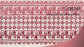  Presentation with stitch - Colorful PPT layouts enhanced with embroidered good by cross-stitch pattern ukrainian ethnic ornament backdrop and a coral colored foreground