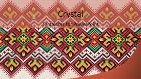  Presentation with stitch - Cool new slides with good by cross-stitch pattern backdrop and a coral colored foreground