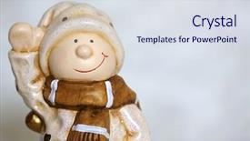  Presentation with snow blizzard in winter - Slides with good bye - friendly little winter man standing background and a sky blue colored foreground