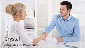  Presentation with handshake - Slides consisting of good bye - handshake adviser says hello background and a light gray colored foreground