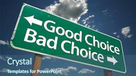  Presentation with good bad choice - Amazing presentation having good choice back choice road backdrop and a ocean colored foreground