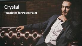  Presentation with 3d man sitting question mark - PPT layouts consisting of good evening - imposing young man sitting background and a tawny brown colored foreground