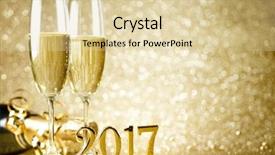  Presentation with new years eve - Audience pleasing presentation theme consisting of good evening - new years eve celebration background backdrop and a lemonade colored foreground